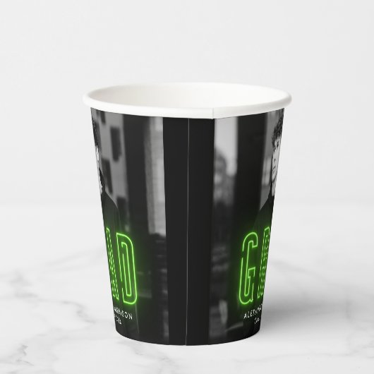 Moderner Abschluss Lime Green Neon Pappbecher (Rechts)