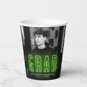 Moderner Abschluss Lime Green Neon Pappbecher (Vorderseite)