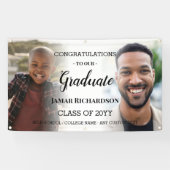 Moderner Abschluss Männer FotoCollage Personalisie Banner (Horizontal)