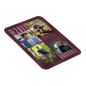 Moderner Abschluss Metallic Maroon Foto Collage Magnet (Rechte Seite)
