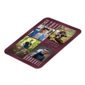 Moderner Abschluss Metallic Maroon Foto Collage Magnet (Linke Seite)