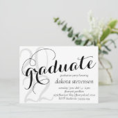 Moderner Abschluss | Minimal Schwarzes klassisches Einladung (Stehend Vorderseite)