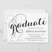 Moderner Abschluss | Minimal Schwarzes klassisches Einladung (Vorderseite)