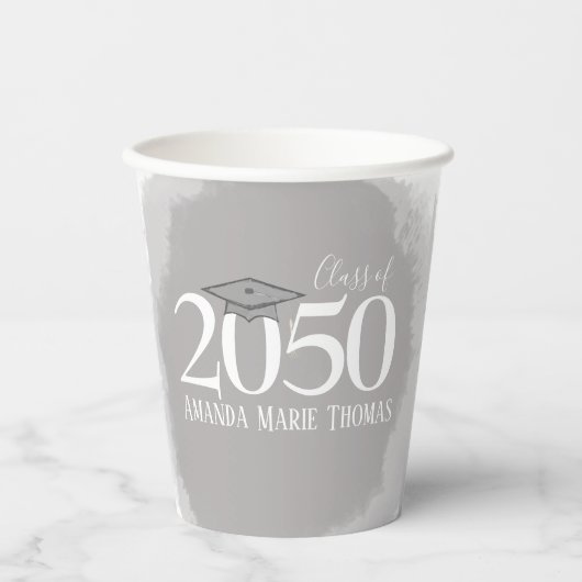 Moderner Abschluss Minimalistisch Mortarboard-Klas Pappbecher (Vorderseite)
