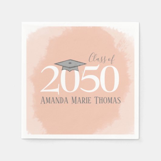 Moderner Abschluss Minimalistisch Mortarboard Oran Serviette (Vorderseite)