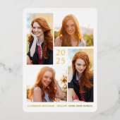 Moderner Abschluss mit 4 Fotos Folieneinladung (Vorderseite)