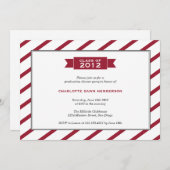 Moderner Abschluss mit Farbband Einladung (Vorne/Hinten)