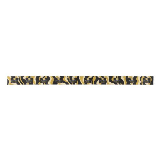 Moderner Abschluss mit Funky-Muster und Name Satinband (Vorderseite)