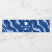 Moderner Abschluss mit Funky-Muster und Name Wasserflaschenetikett (Einzelnes Label)