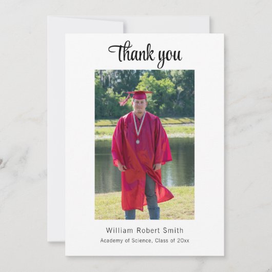 Moderner Abschluss mit Maskulinarischer Landschaft Dankeskarte (Vorderseite)