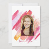 Moderner Abschluss mit rosa- und goldfarbenem Hint Einladung (Vorderseite)