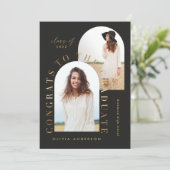 Moderner Abschluss mit schwarzer geometrischer Meh (Stehend Vorderseite)