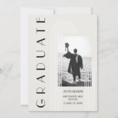 Moderner Abschluss mit zwei Fotos Einladung (Vorderseite)