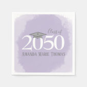 Moderner Abschluss Mortarboard Minimalistisch Lila Serviette (Vorderseite)