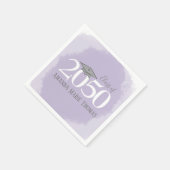 Moderner Abschluss Mortarboard Minimalistisch Lila Serviette (Ecke)