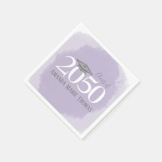 Moderner Abschluss Mortarboard Minimalistisch Lila Serviette (Ecke)