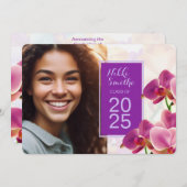 Moderner Abschluss Orchids Einladung (Vorne/Hinten)