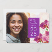 Moderner Abschluss Orchids Einladung (Vorderseite)