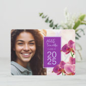 Moderner Abschluss Orchids Einladung (Stehend Vorderseite)