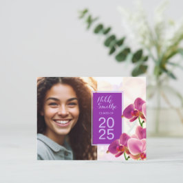 Moderner Abschluss Orchids Einladung Postkarte