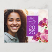 Moderner Abschluss Orchids Einladung Postkarte (Vorderseite)