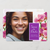 Moderner Abschluss Orchids Save the Date (Vorne/Hinten)