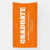 Moderner Abschluss Personalisiert Orange Indoor Banner (Vertikal)