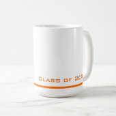 Moderner Abschluss Personalisiert Orange Script Kaffeetasse (VorderseiteRechts)