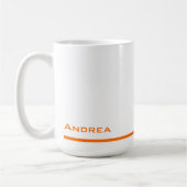 Moderner Abschluss Personalisiert Orange Script Kaffeetasse (Links)