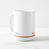 Moderner Abschluss Personalisierte Rote Schrift Kaffeetasse (Vorderseite Links)