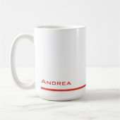 Moderner Abschluss Personalisierte Rote Schrift Kaffeetasse (Links)