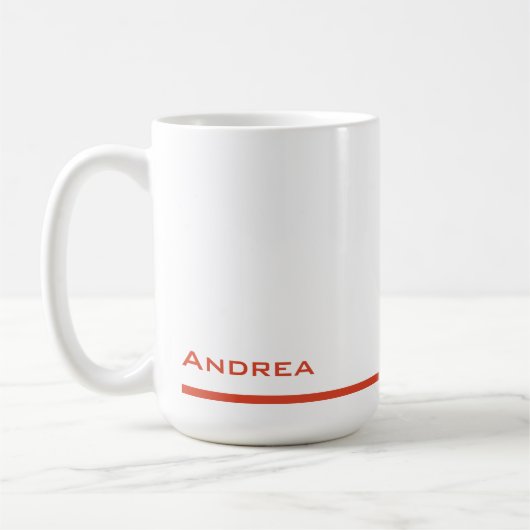 Moderner Abschluss Personalisierte Rote Schrift Kaffeetasse (Links)