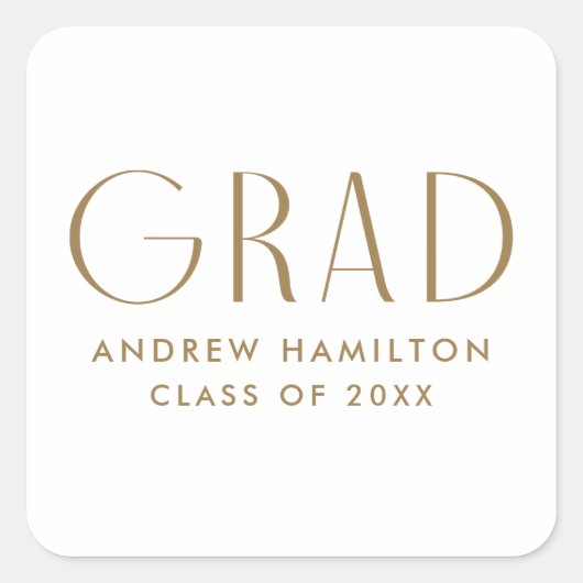 Moderner Abschluss Quadratischer Aufkleber (Vorderseite)