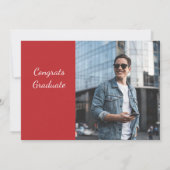 Moderner Abschluss Red White Grad Foto 2024 Party Einladung (Rückseite)