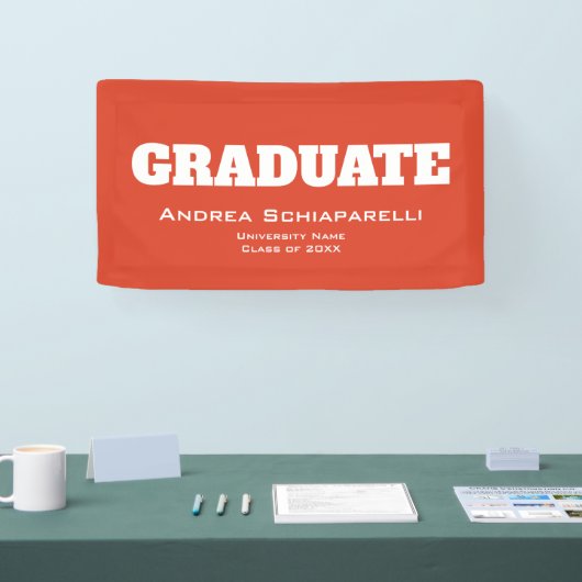 Moderner Abschluss Rot und Weiß Innenbereich Banner (Messe)