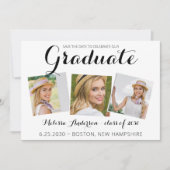 Moderner Abschluss Save the Date Abschluss 3 Foto Ankündigung (Vorderseite)