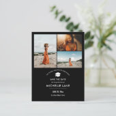 Moderner Abschluss Save the Date Grad Hat Foto Postkarte (Stehend Vorderseite)