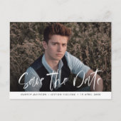 Moderner Abschluss Save the Date Postkarte (Vorderseite)