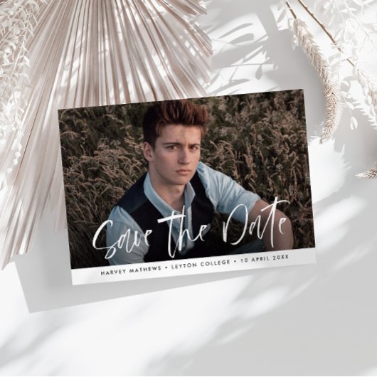 Moderner Abschluss Save the Date Postkarte