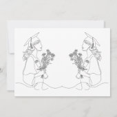 Moderner Abschluss Schwarz-Weiß-Graduierte Ankündigung (Rückseite)