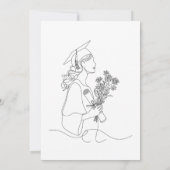 Moderner Abschluss Schwarz-Weiß-Graduierte Ankündigung (Rückseite)