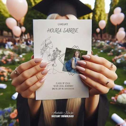 Moderner Abschluss Schwarz-Weiß-Graduierte Ankündigung