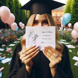 Moderner Abschluss Schwarz-Weiß-Graduierte Begleitkarte