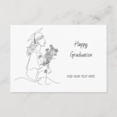 Moderner Abschluss Schwarz-Weiß-Graduierte Begleitkarte (Rückseite)