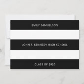 Moderner Abschluss Schwarz-weiße Klasse + Schule Einladung (Rückseite)