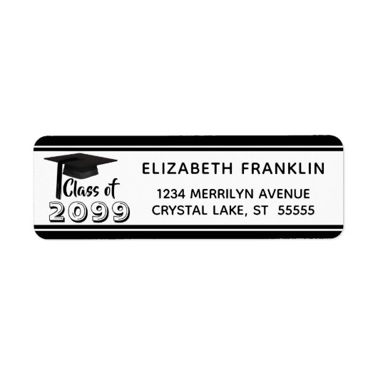 Moderner Abschluss Schwarz-weißes Jahr (Vorne)