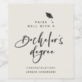 Moderner Abschluss Script Bachelor Glückwunschs Gr Weinetikett (Einzelnes Label)