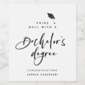 Moderner Abschluss Script Bachelor Glückwunschs Gr Weinetikett (Einzelnes Label)