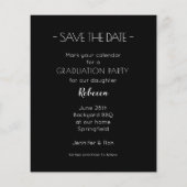 Moderner Abschluss sparen Datumskarten (Rückseite)