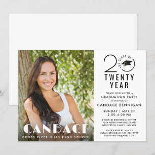 Moderner Abschluss Stilvolles Class Year Foto Einladung